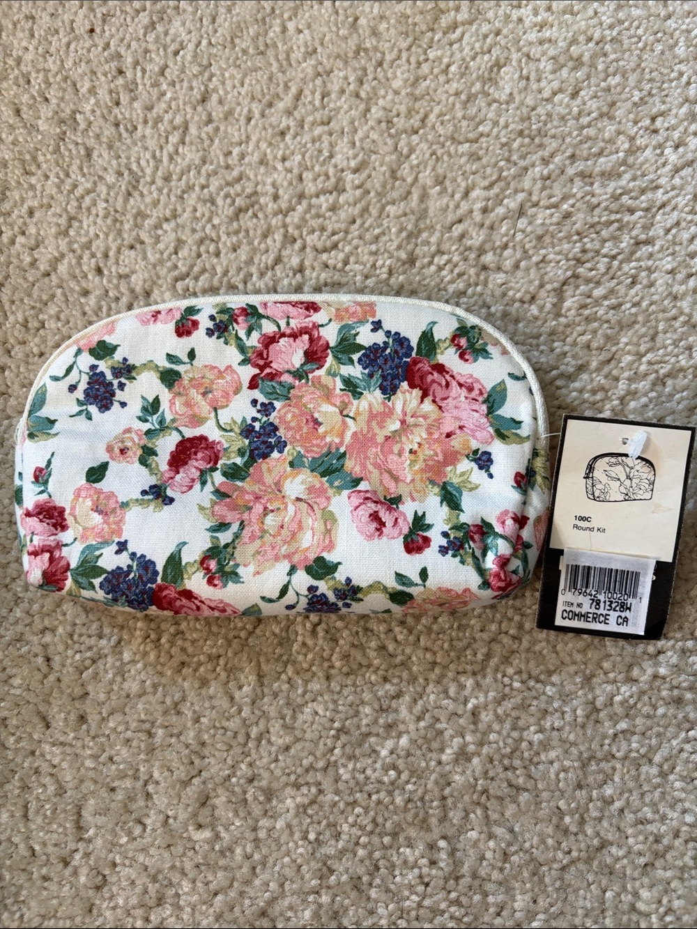 Living Things Floral Print Cosmetic Pouch - NWT